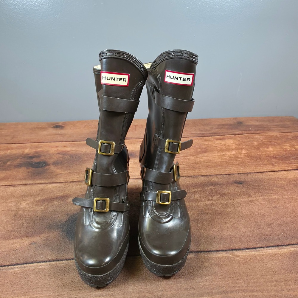 RARE COLLECTOR Hunter Georgie Wellies High Heel Rain Boots SIZE 8